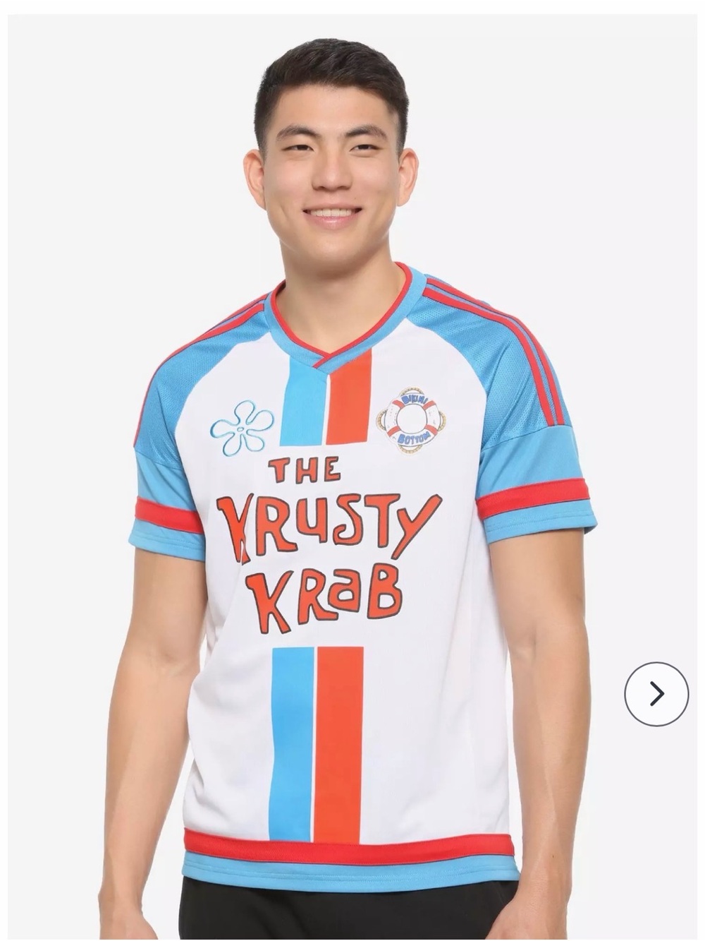 NWT BoxLunch SpongeBob The Krusty Krab Baseball Jersey Shirt Adult Medium